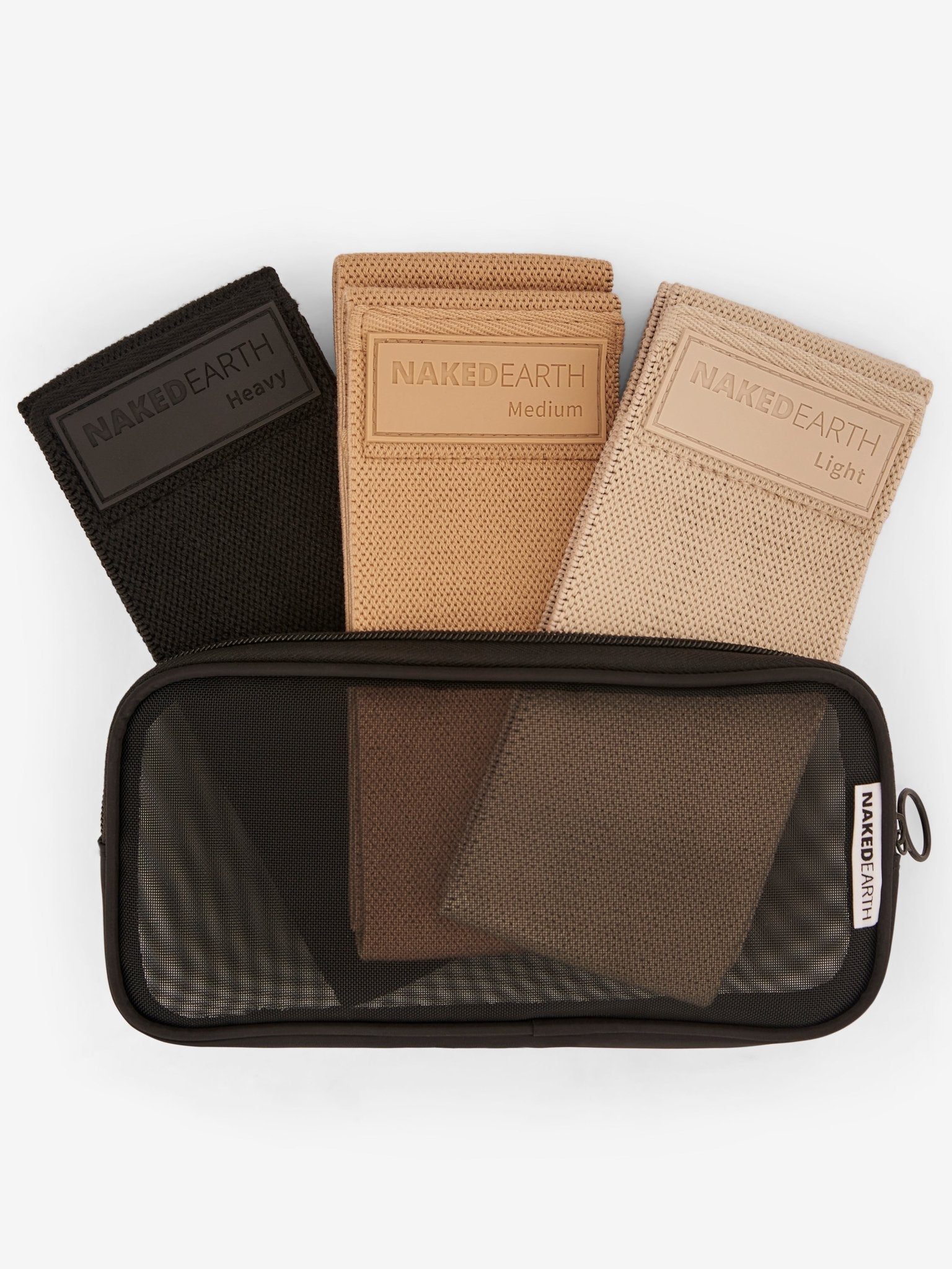 סט 3 רצועות התנגדות מבד - NakedEarth | Yoga & Pilates Equipment