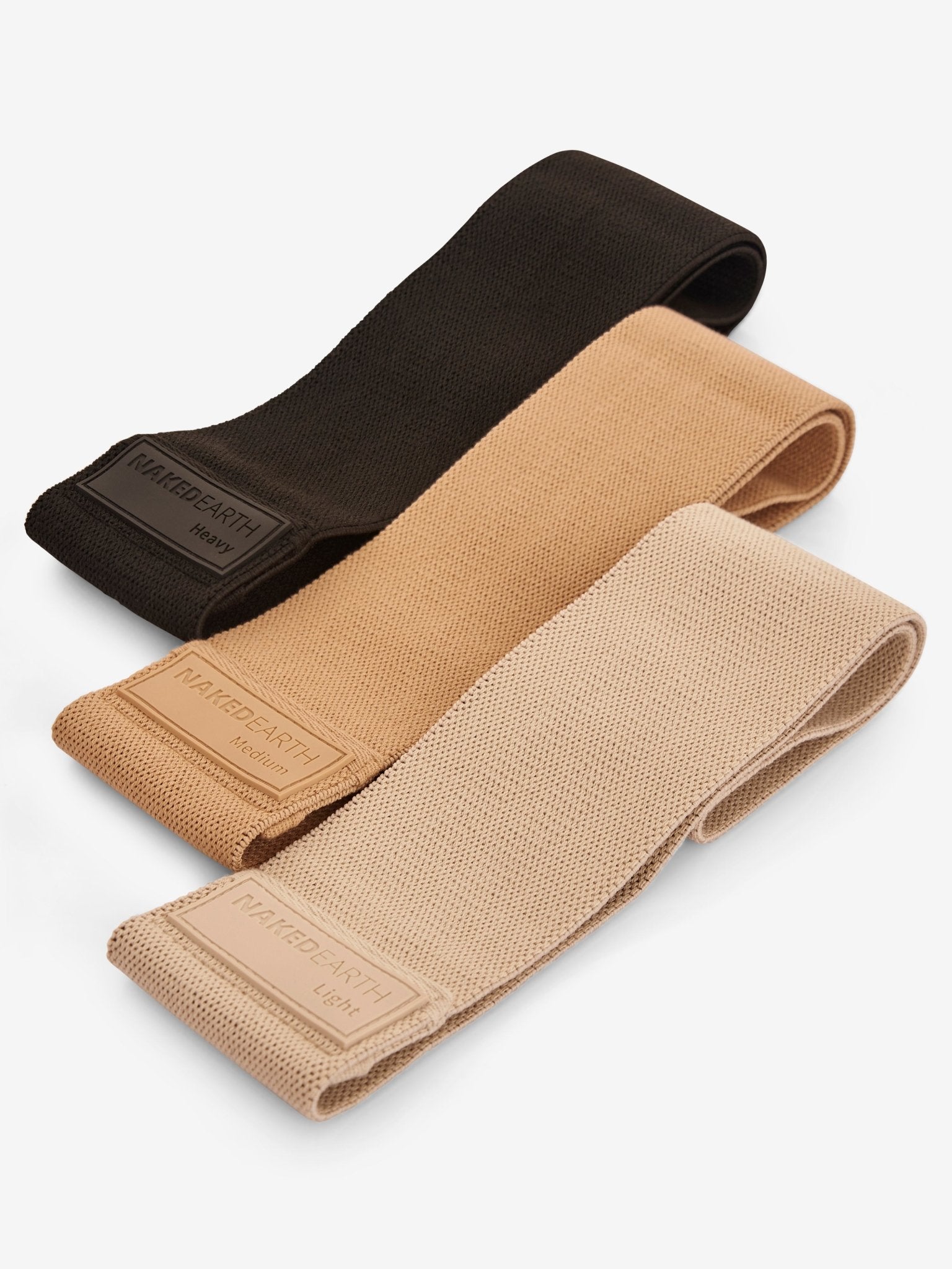 סט 3 רצועות התנגדות מבד - NakedEarth | Yoga & Pilates Equipment